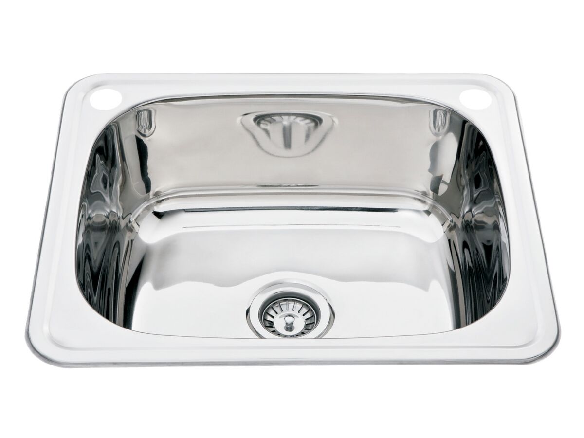 Base Inset Laundry Trough 1 Tap hole & Bypass 45 litres Stainless Steel