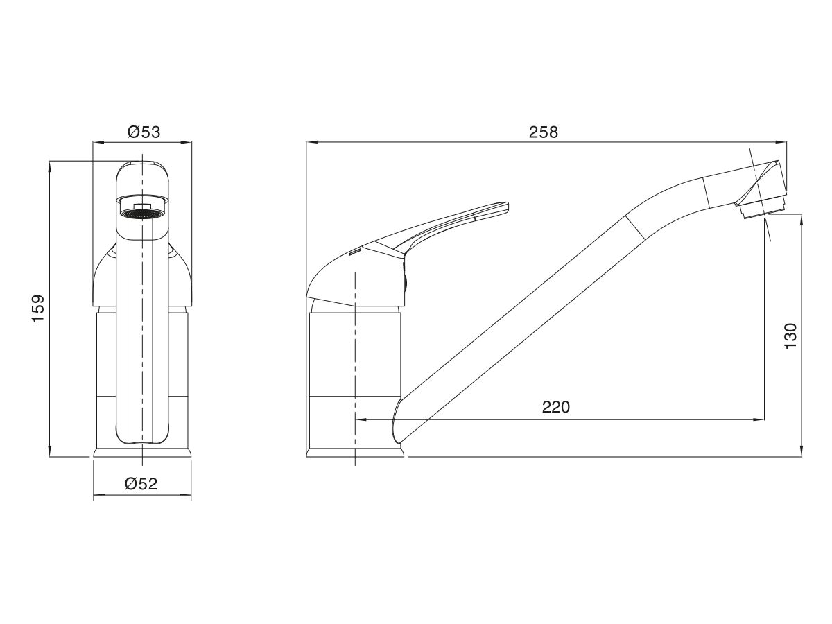 Base MK2 Sink Mixer Tap Chrome - Image 2