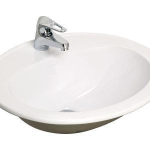 Base Vanity Basin with Front Overflow 1 Tap hole 540 x 445mm White