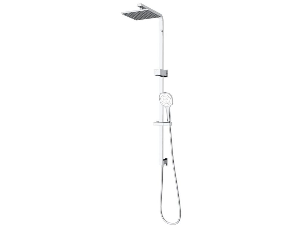 Mizu Bloc MK2 Twin Rail Shower 200mm ABS Overhead with Top Rail Water Inlet Chrome