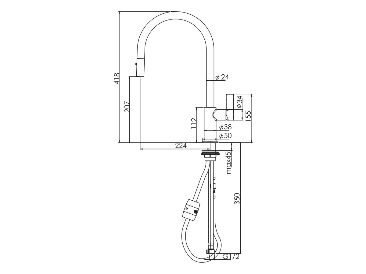 Nobili Flag Pull Out Sink Mixer Chrome - Image 2