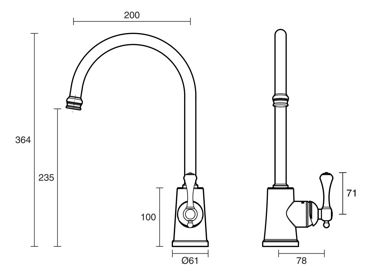 Kado Era Sink Mixer Large - Chrome - Image 2