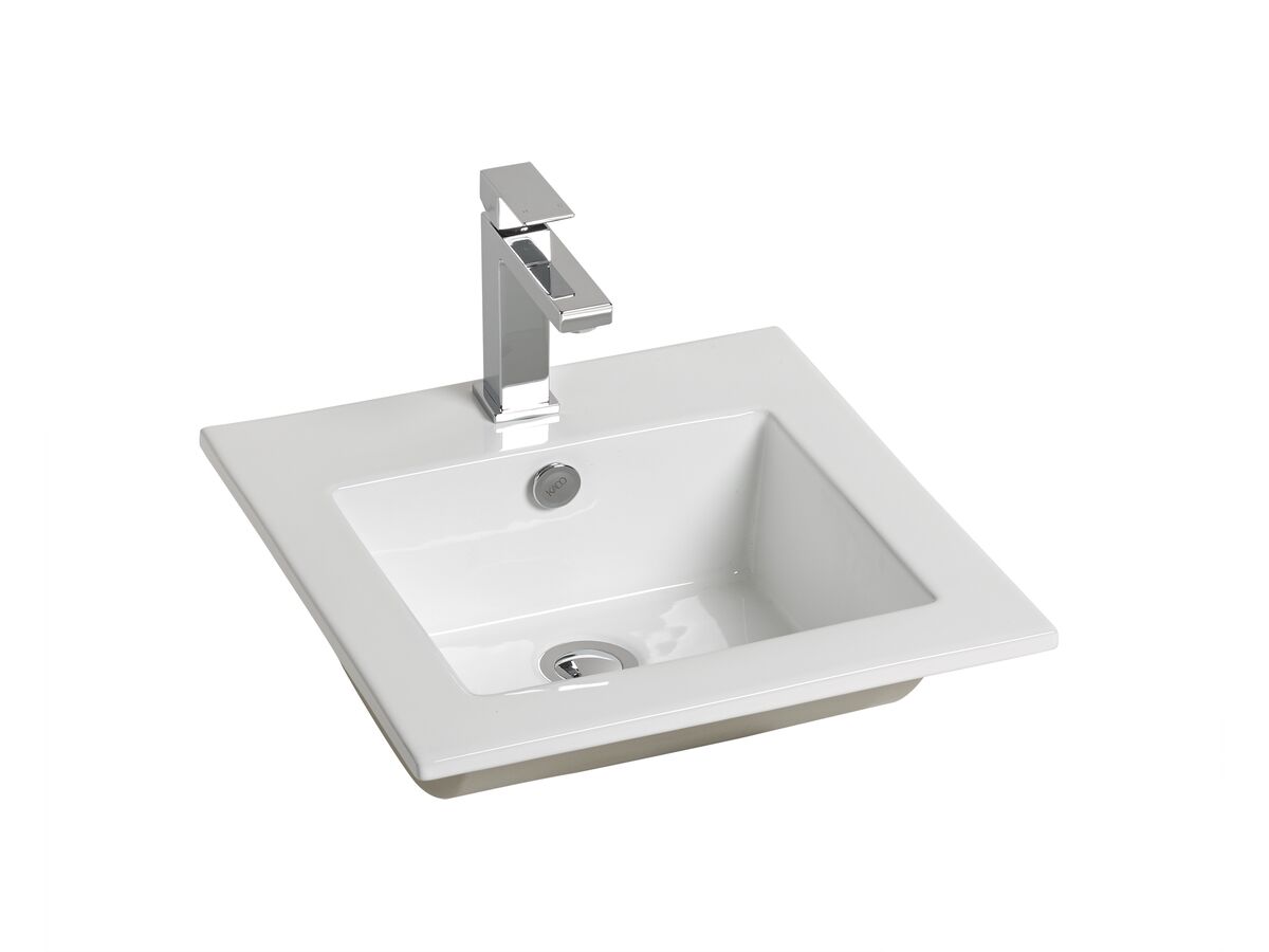 Kado Lux Vanity Basin 1 Tap hole 415mm with Overflow White