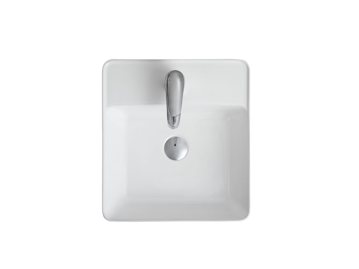 Posh Domaine Semi Inset Overflow Basin 1 Tap hole White - Image 2
