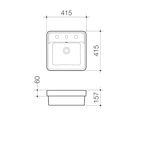Caroma Carboni II Inset Basin 1Tap Hole - Image 2