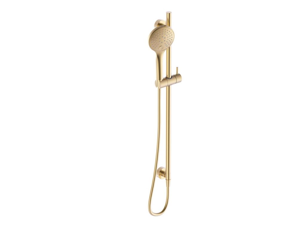 Mizu Drift Single Rail Shower with Top Rail Water Inlet Brushed Gold
