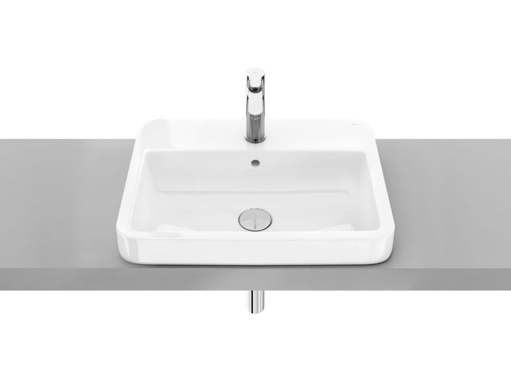 Roca The Gap Semi Inset Basin 550mm x 410mm 1 Taphole White