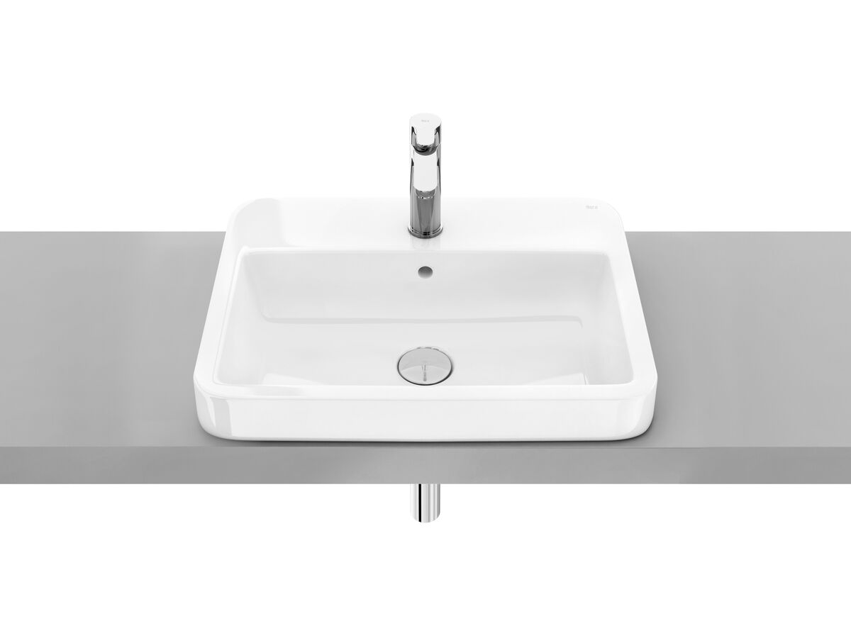 Roca The Gap Semi Inset Basin 550mm x 410mm 1 Taphole White