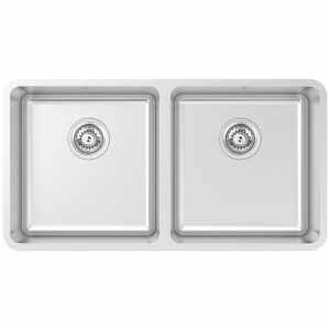 Abey Lago 840mm Double Bowl Undermount Sink