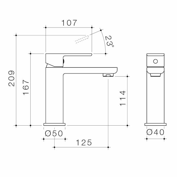 Caroma Luna Basin Mixer - Black - Image 2