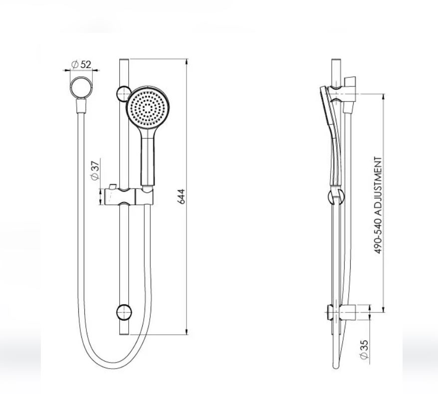 Pina Rail Shower Chrome
