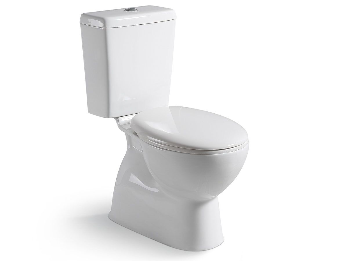 Posh Solus Square Close Coupled Toilet Suite S Trap with Soft Close Quick Release Seat White/Chrome New (4 Star)