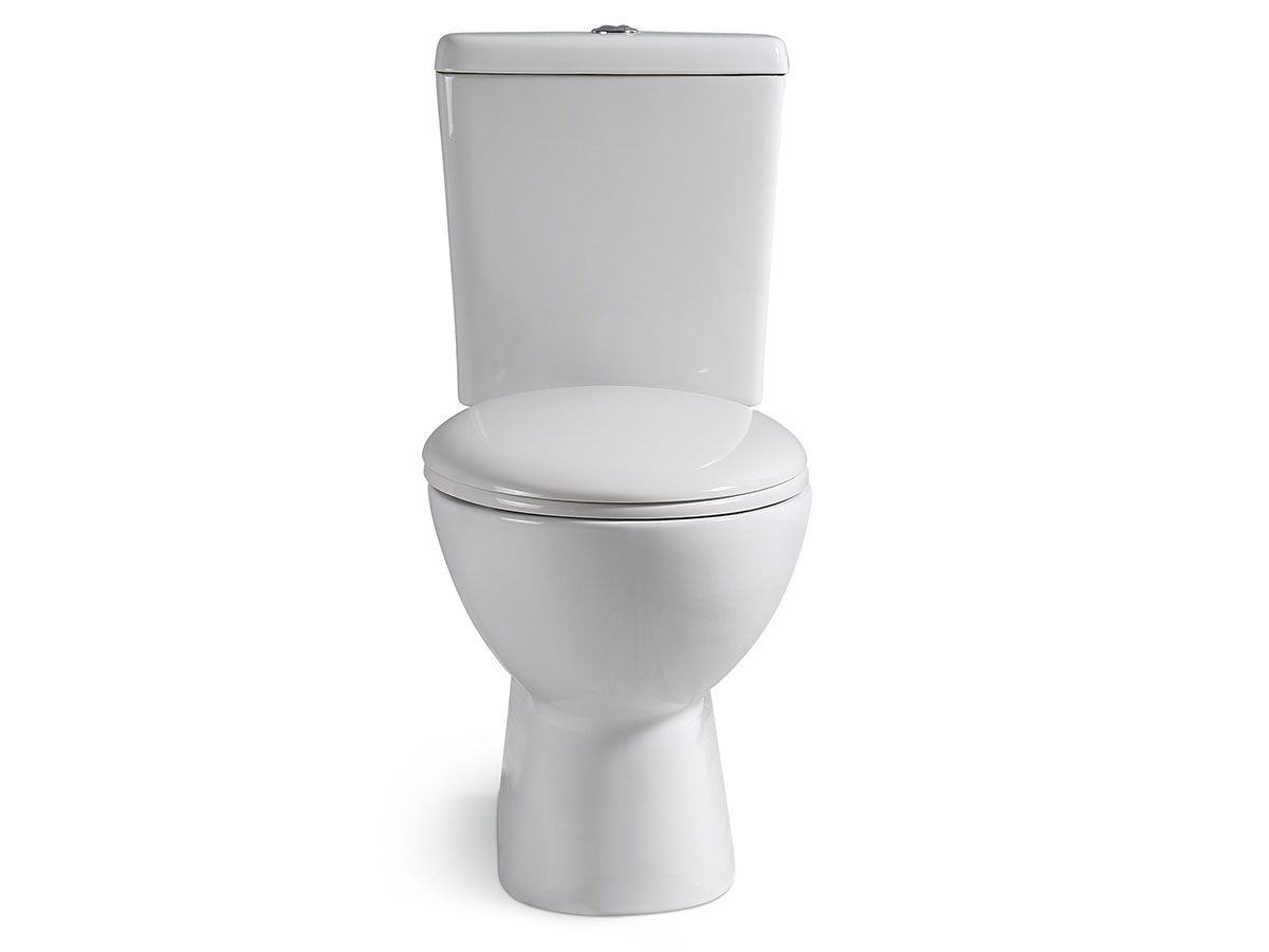 Posh Solus Square Close Coupled Toilet Suite S Trap with Soft Close Quick Release Seat White/Chrome New (4 Star) - Image 2