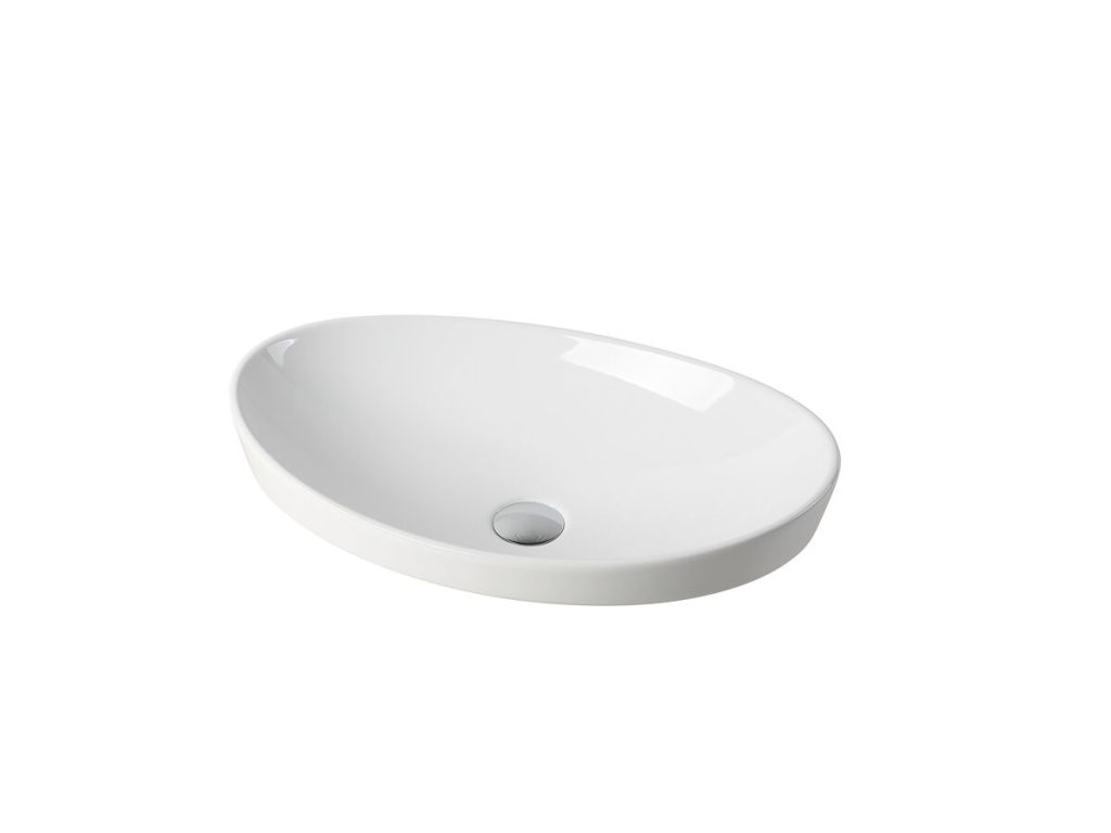 Kado Neue Oval Semi Inset Basin No Taphole 560mm White