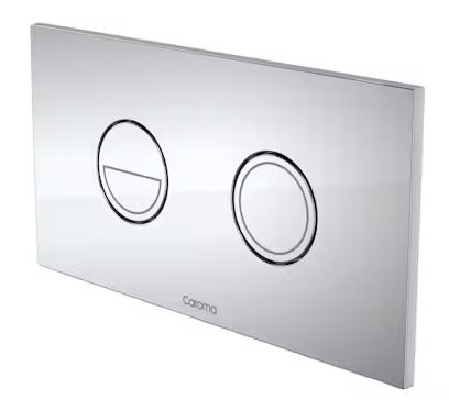 Caroma Invisi Series II Round Dual Metal Flush Plate & Buttons - Chrome