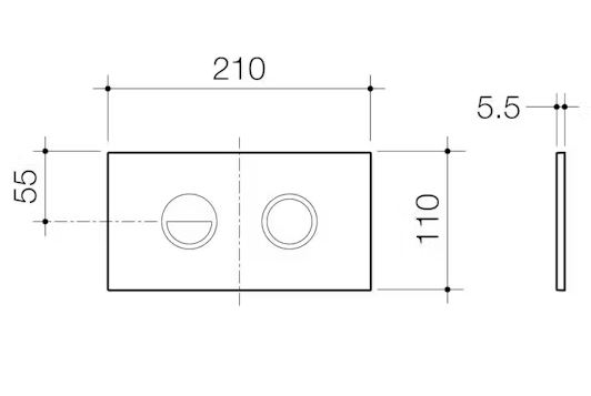 Caroma Invisi Series II Round Dual Metal Flush Plate & Buttons - Chrome