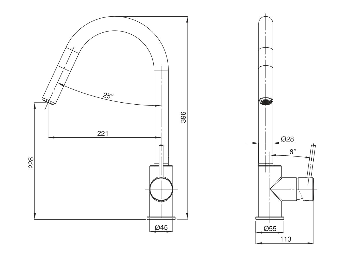 Mizu Drift MK2 Gooseneck Pull Out Sink Mixer Tap Matte Black (4 Star) - Image 3
